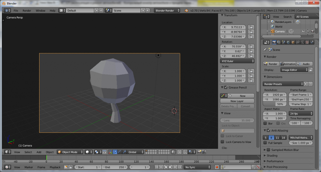 Как создать лоу-поли дерево в программе Blender?