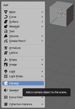 добавление камеры в Blender